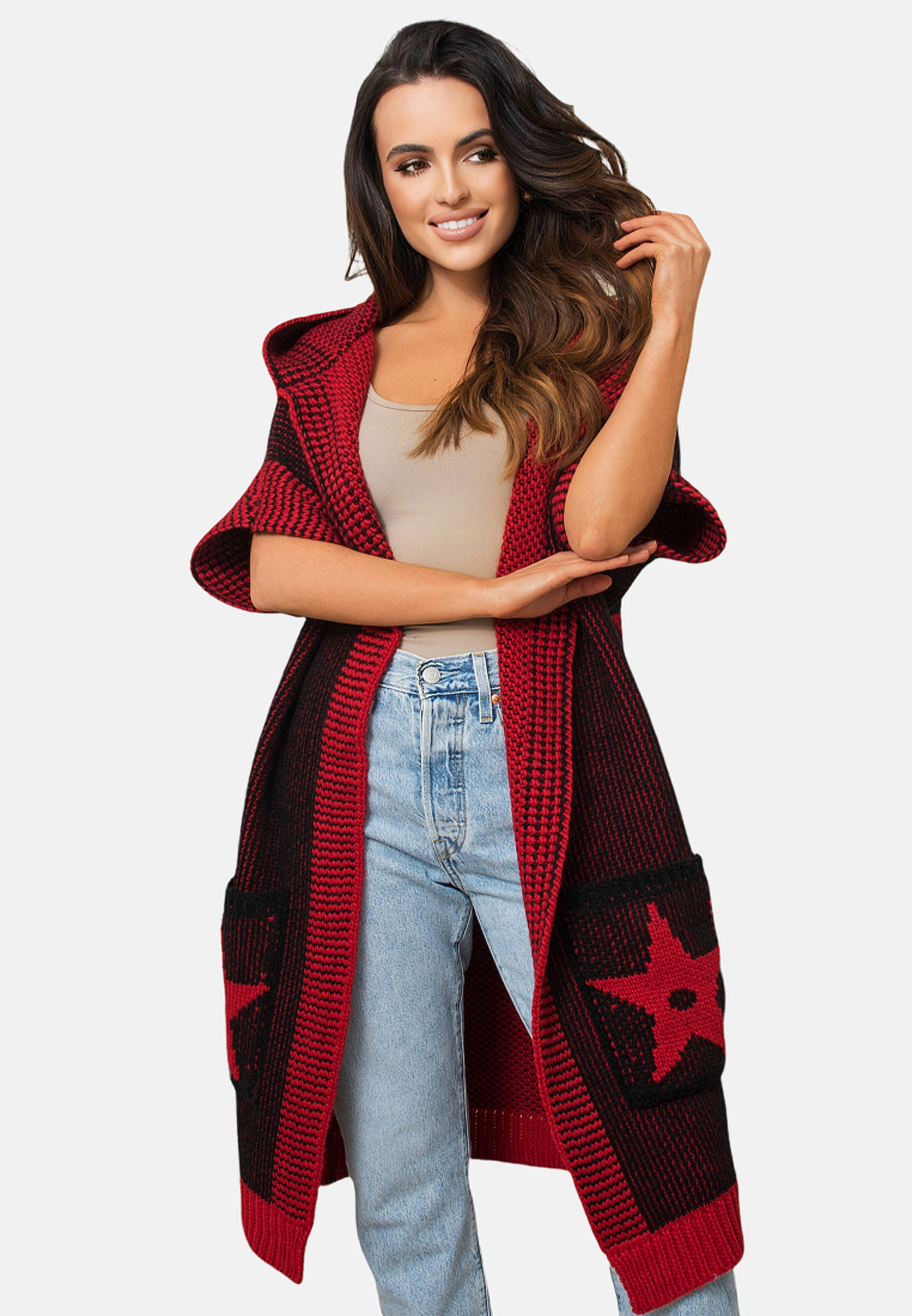 5903246744477_PANDORA_kardigan_kolor_czarny_red