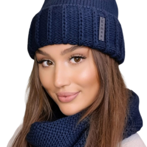 Set Mütze & Loop Leona K.22.252.12 Marineblau