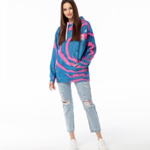 Mr. Gugu & Miss Go Kapuzenpullover OVS-FM 2424 Blau XS