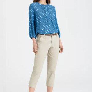 Tunika, gepunktete Bluse mit Biesen